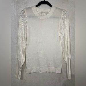 Cynthia Rowley Off White Crew Neck Sweater